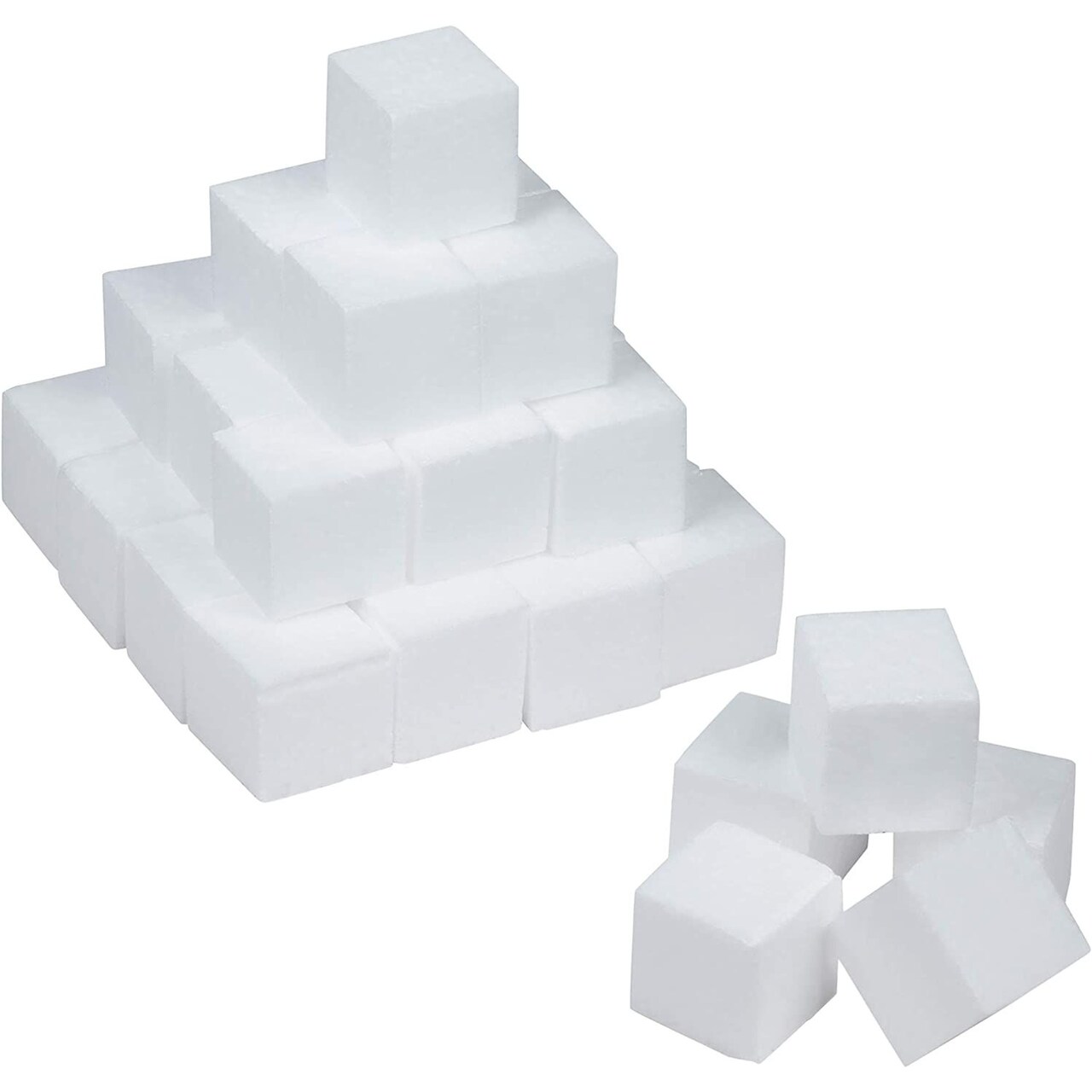 36 Pack Blank Foam Cubes and Square Blocks for Crafts, School